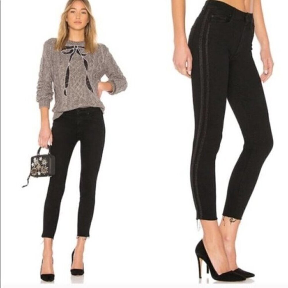 MOTHER High Waisted Looker Ankle Guilty Party Racer Women Size 25